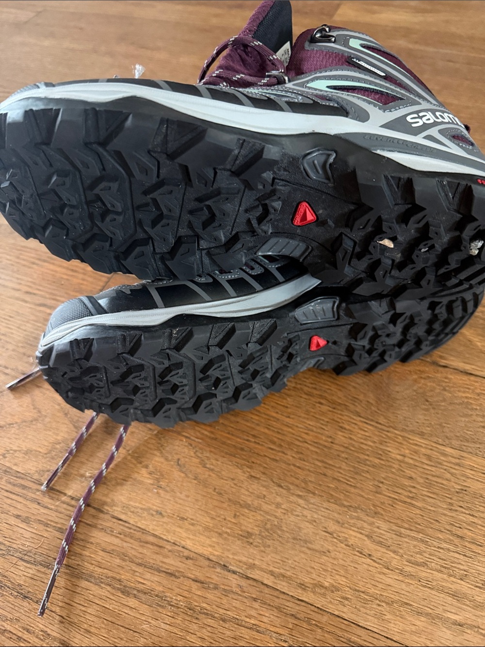 Salomon Women's Plum and Gray Winter Hiking Boots - Picture 3 of 6